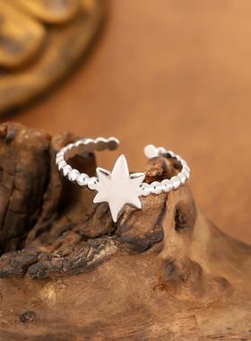 高级感星形钛钢尾戒女简约