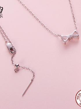 艾芙乐公主风优雅蝴蝶结项链s925