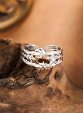 跨境钛钢五角星可调戒指