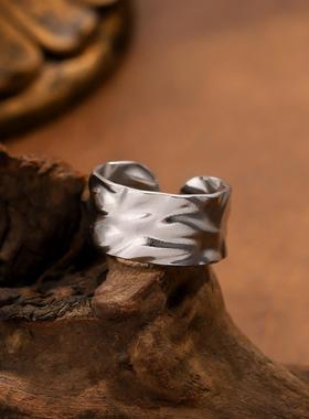 欧美不锈钢宽面个性戒指