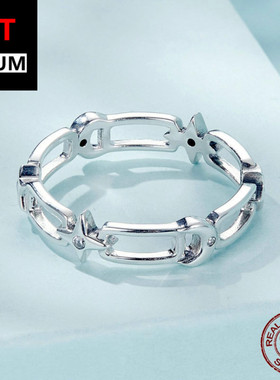 艾芙乐原创个性星月拉环排戒s925