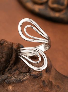 欧美简约几何开口镀金戒指