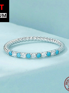 艾芙乐复古时尚蓝色松石戒指s925