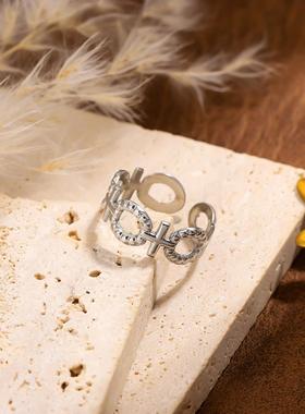 欧美镂空不锈钢开口戒指