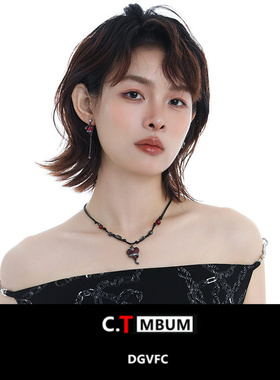 爱心吊坠灵蛇项链女款小众设计感