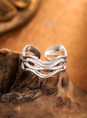 18K镀金简约开口戒指女款