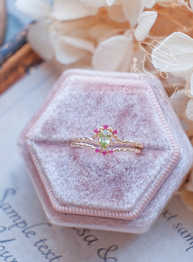 925银橄榄石日系叠戴戒指