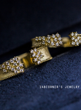 设计定制925银开口戒指璀璨繁星