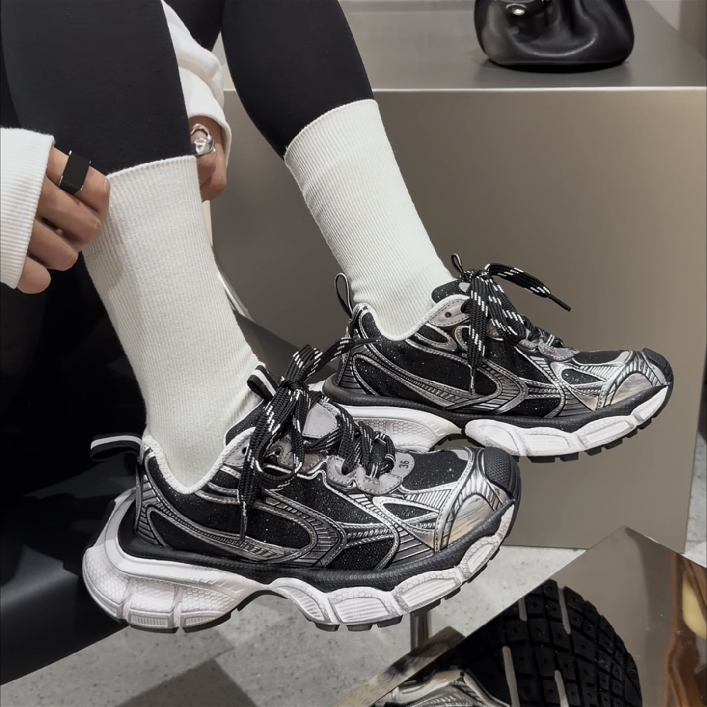 WM6女鞋2026春新款欧货真皮系带ins厚底撞色老爹鞋松糕休闲运动鞋,淘宝优惠券,粉丝福利购,淘宝优惠卷