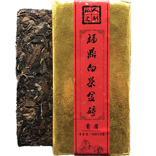 福鼎白茶金砖贡眉2010陈年高山正宗日晒茶叶枣香寿眉老白茶砖500g - 图3