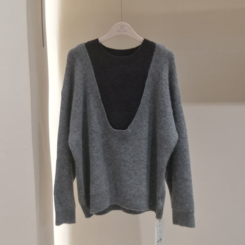 MRS ZORA佐拉女装新款假两件针织衫宽松均码54CZZ1509 - 图0