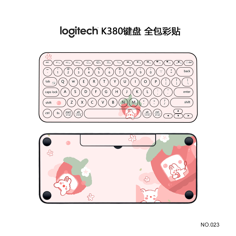 Logitech罗技k380键盘膜全覆盖贴纸无线蓝牙k480动漫简约可爱定制-图3