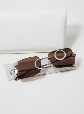 明星同款外贸原墨镜女士太阳镜老钱风复古椭圆三角超轻时尚墨镜