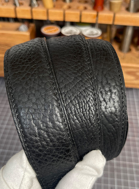 内穿式男士皮带真皮自动扣钨钢野牛皮纹头层牛皮手工腰带纯牛皮