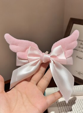 日系可爱翅膀蝴蝶结软妹发夹女洛丽塔发饰甜美顶夹侧边夹子头饰