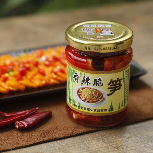 蜀望金针菇香辣红油下饭菜四川特色瓶装下饭菜4瓶开盖即食170g - 图2