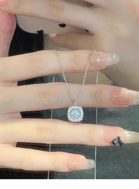 999纯银小方糖项链女轻奢小众高级感送女友闺蜜生日礼物