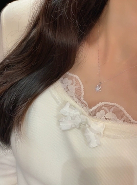 999足银星光雪花项链女款轻奢小众不掉色锁骨链生日礼物送女友