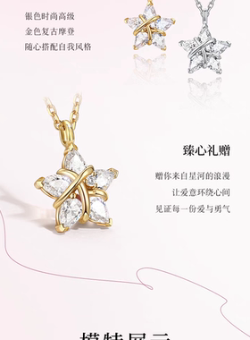 999纯银织女星项链女五角星轻奢小众高级感锁骨链七夕礼物送女友