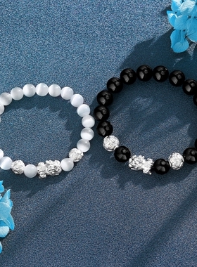 龙的传人手链925银情侣貔貅男属龙本命年手串转运珠生日礼物