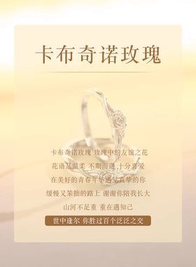 卡布奇诺玫瑰闺蜜双人对戒指女款百搭小众设计生日礼物送姐妹刻字