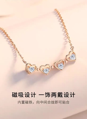 足银999玫瑰金四叶草项链轻奢小众2025新款爆款彩金高级生日礼物