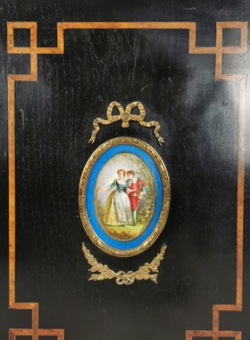 英国维多利亚风乌木纯铜玄关柜