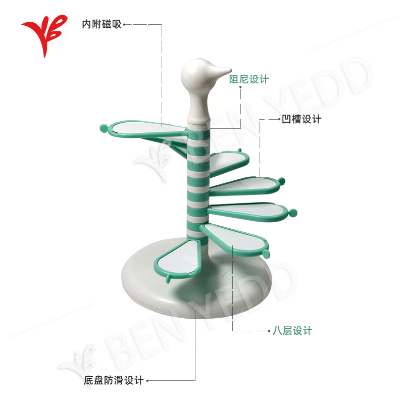 BEN YEDD北欧风孔雀收纳台分类磁铁吸附小物件收纳装饰品跨界优品-图1