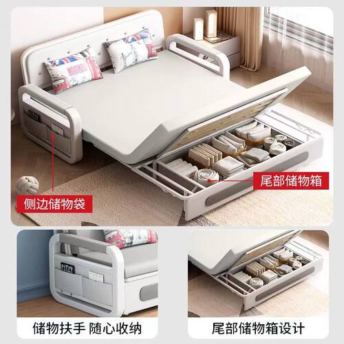 新疆包邮折叠沙发床坐卧多功能单双人客厅科技布沙发床两用小户型 - 图1