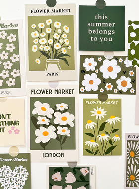 ins花朵卡片墙面装饰宿舍房间卧室布置背景海报贴画拍照道具摆拍