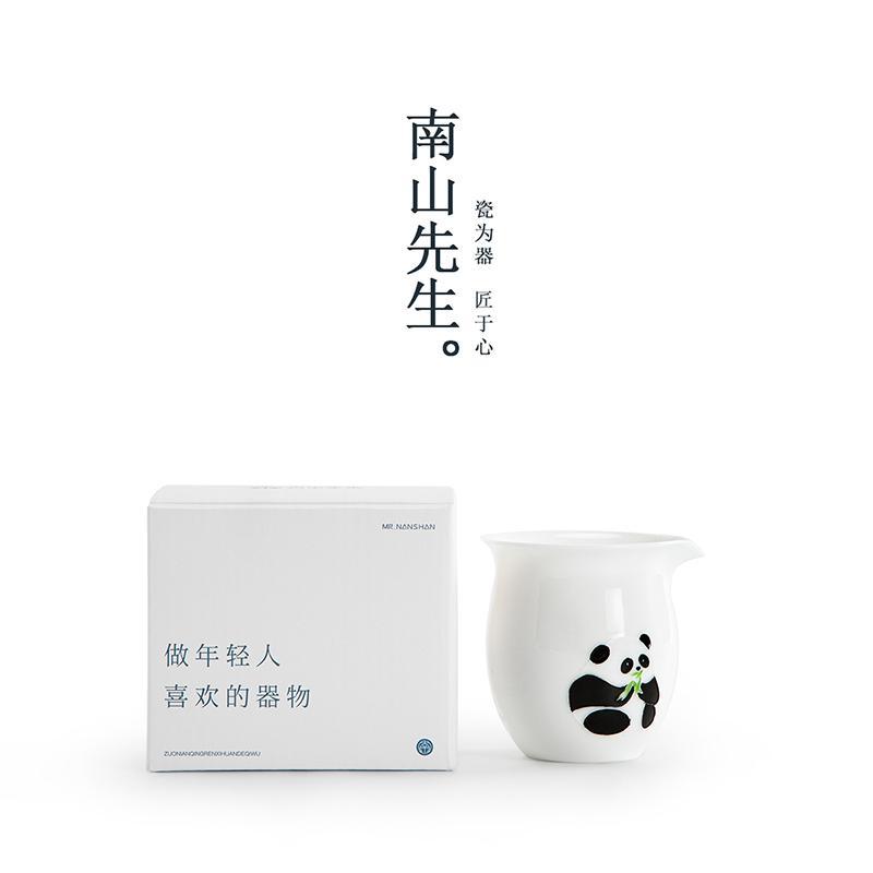 南山先生熊猫公道杯家用卡通泡茶公杯匀杯陶瓷茶海分茶器茶具配件 - 图0