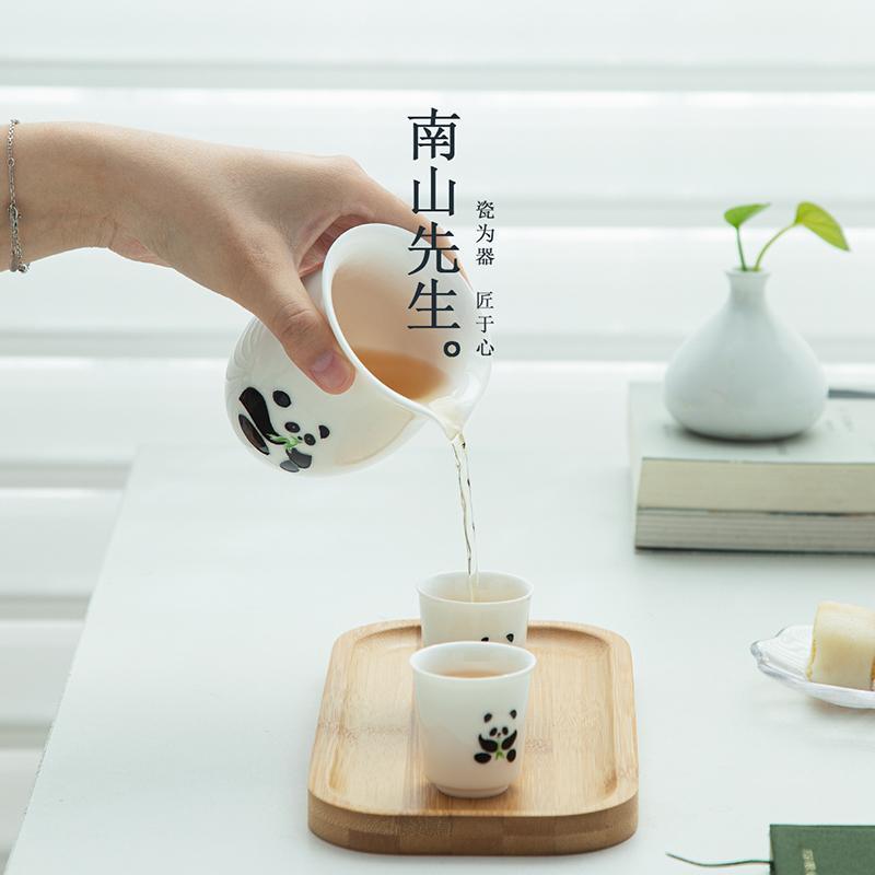 南山先生熊猫公道杯家用卡通泡茶公杯匀杯陶瓷茶海分茶器茶具配件 - 图2