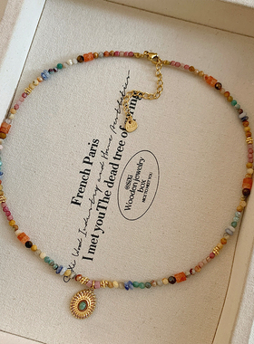 手工天然石串珠项链女款2025新款高级感轻奢小众锁骨链颈链配饰品