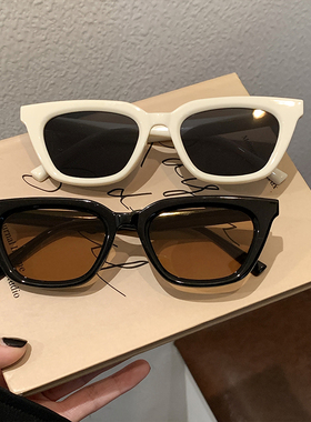 茶色墨镜女款2024新款韩版ins复古黑框眼镜防紫外线网红太阳眼镜