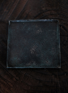 东际手作捶打铁制香盘线香插香炉底座鎏铜托盘茶道茶盘杯托茶具