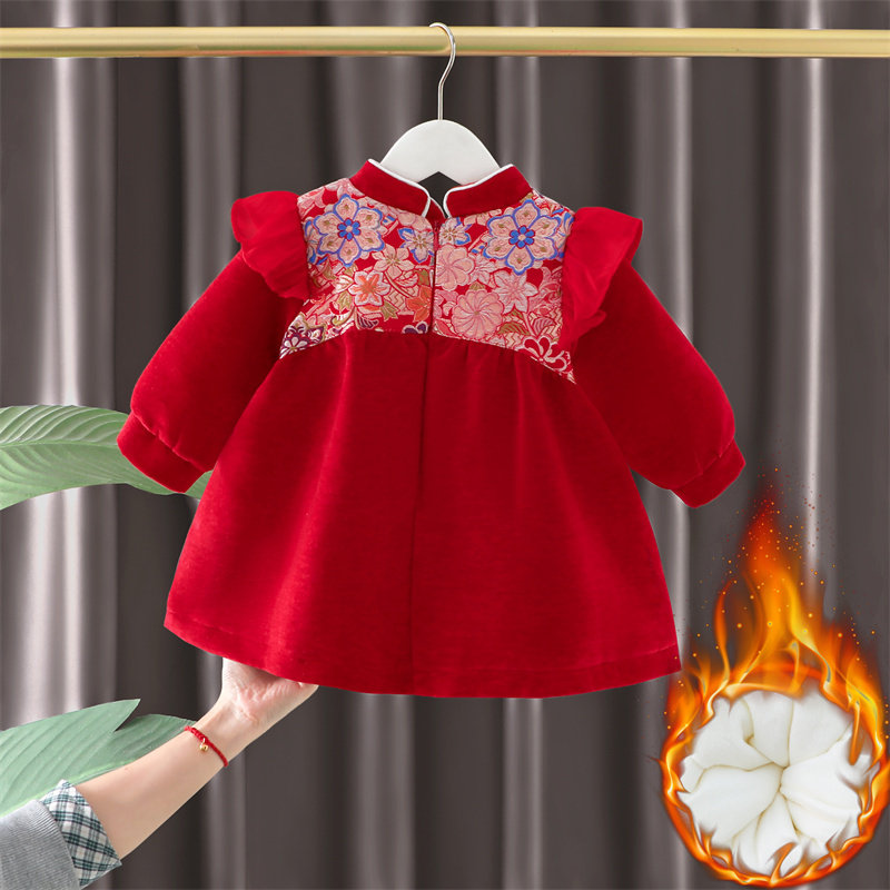 汉服女童裙子冬装儿童国风唐装宝宝加绒加厚一周岁礼服抓周宴冬季,淘宝优惠券,粉丝福利购,淘宝优惠卷