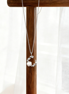 玫瑰花环S925纯银锁骨项链