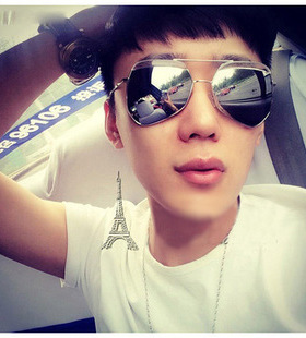 蚂蚁黑灰圆脸偏光情侣大框太阳镜