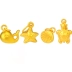 Vàng 3D Cứng Vàng 999 Vòng chân vàng Đại dương Mặt dây chuyền Conch Cá heo Vỏ rùa Chuyển hạt Vòng tay - Vòng chân