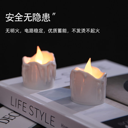 流泪蜡烛灯led可充电遥控电子酒吧会所圣诞春节装饰密室剧本道具 - 图1