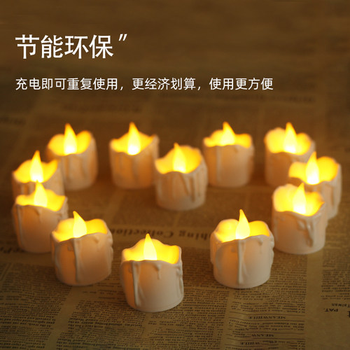 流泪蜡烛灯led可充电遥控电子酒吧会所圣诞春节装饰密室剧本道具 - 图2