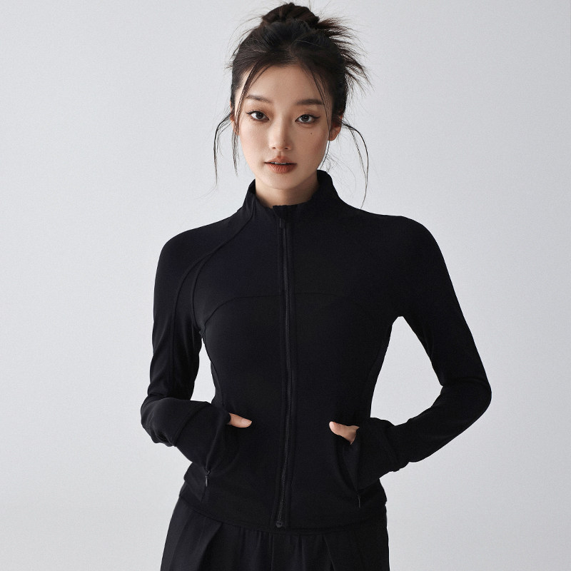 立领瑜伽服套装女秋冬款紧身显瘦速干运动外套训练跑步健身衣长袖,淘宝优惠券,粉丝福利购,淘宝优惠卷