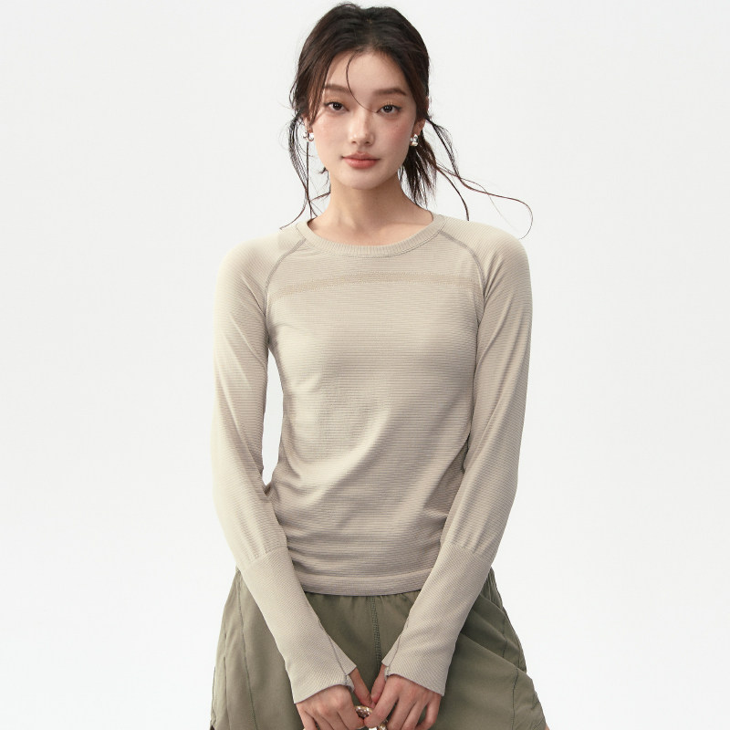 瑜伽服秋冬季女显瘦跑步运动t恤长袖修身普拉提训练透气健身上衣,淘宝优惠券,粉丝福利购,淘宝优惠卷