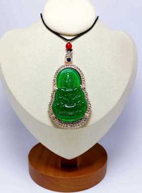 冰种满绿金镶玉钻天然翡翠男女款