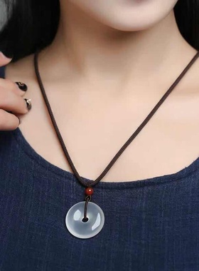 天然冰种岫玉送礼宝宝护身平安扣