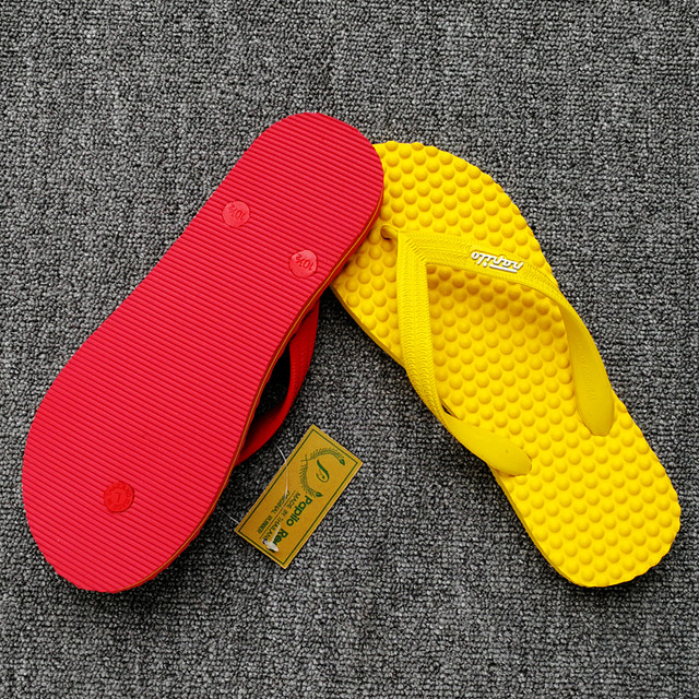 Papilo natural rubber massage soft-soled flip-flops imported from Thailand for men's outer wear non-slip waterproof beach sandals