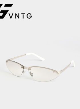 VNTG透明蝶形金属框架半框眼镜时髦y2k千禧风辣妹感百搭uv400墨镜