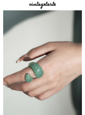 树脂个性小众双层戒指