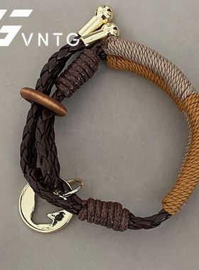 VINTAGETASTE 小马画像硬币复古手工编织手链手串手环钥匙链包挂