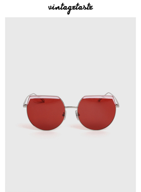 VINTAGETASTE 猫眼拼色大框架时髦设计感偏光镜墨镜ins风太阳眼镜